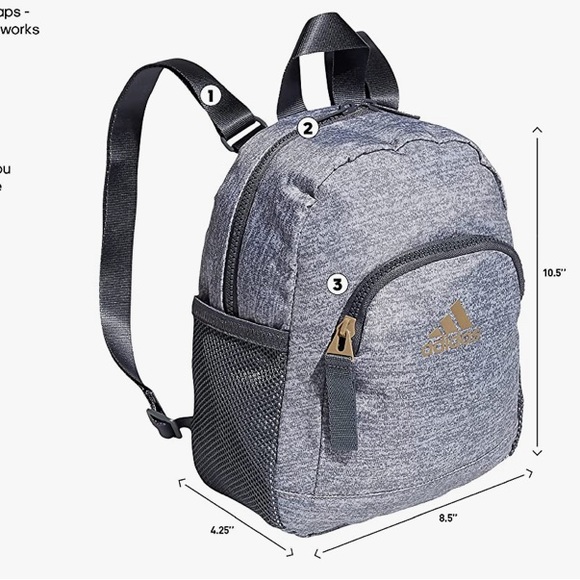 NEW ADIDAS  Linear Mini Backpack Small Travel Bag - Picture 2 of 11